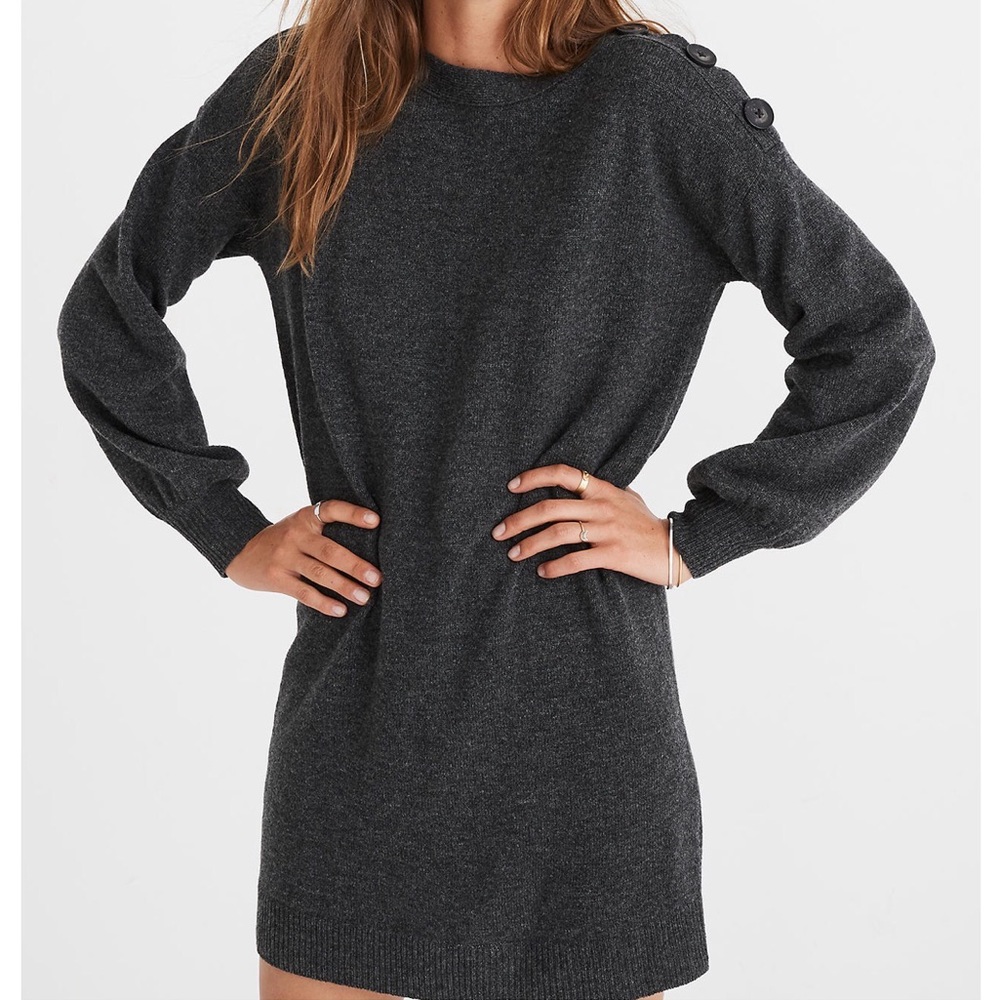 NWT Madewell boatneck button sweater-dress